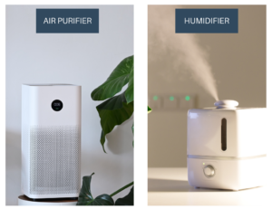 AIR PURIFIER ON THE RIGHT HUMIDIFIER ON THE LEFT