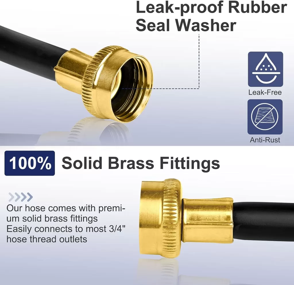 18FFDHMH01 Dehumidifier Drain Hose 3/4 Inch FHT Connection,12 Foot，Brass Interface to Prevent Water Leakage，Perfectly Compatible with Most Brands of Dehumidifiers.