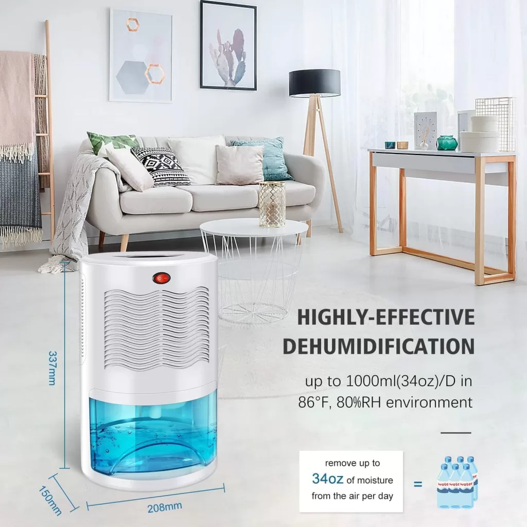 Gocheer Upgraded Dehumidifier for Home, Up to 680 Sq.ft Dehumidifiers for High Humidity in Basements Bedroom Closet Bathroom Kitchen Small Quiet Portable Air Dehumidifiers with 2000ml(64oz) Water Tank