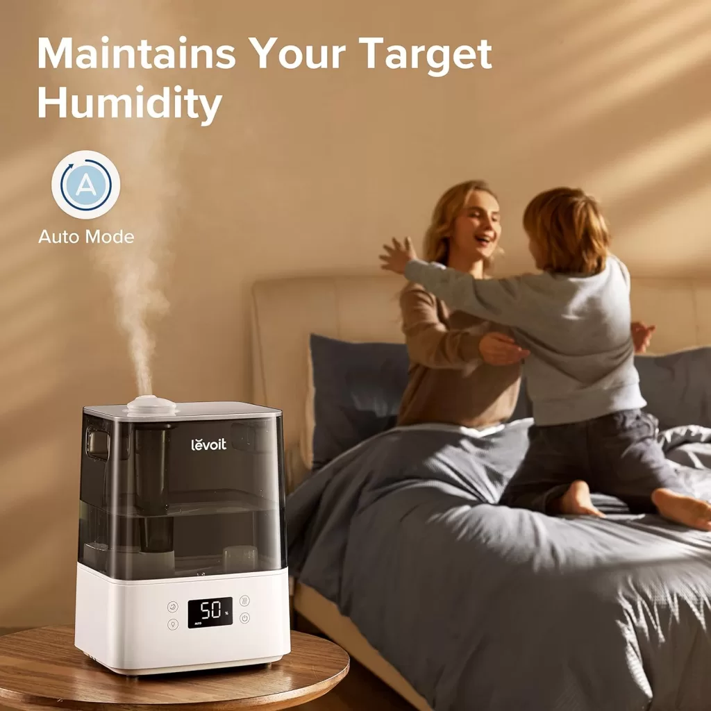 LEVOIT Top Fill Humidifiers for Bedroom, 2.5L Large Tank, Easy to Fill and Clean, 26dB Quiet Cool Mist Air Humidifier for Home Baby Nursery  Plants,Auto Shut-off and BPA-Free for Safety, 25H Runtime